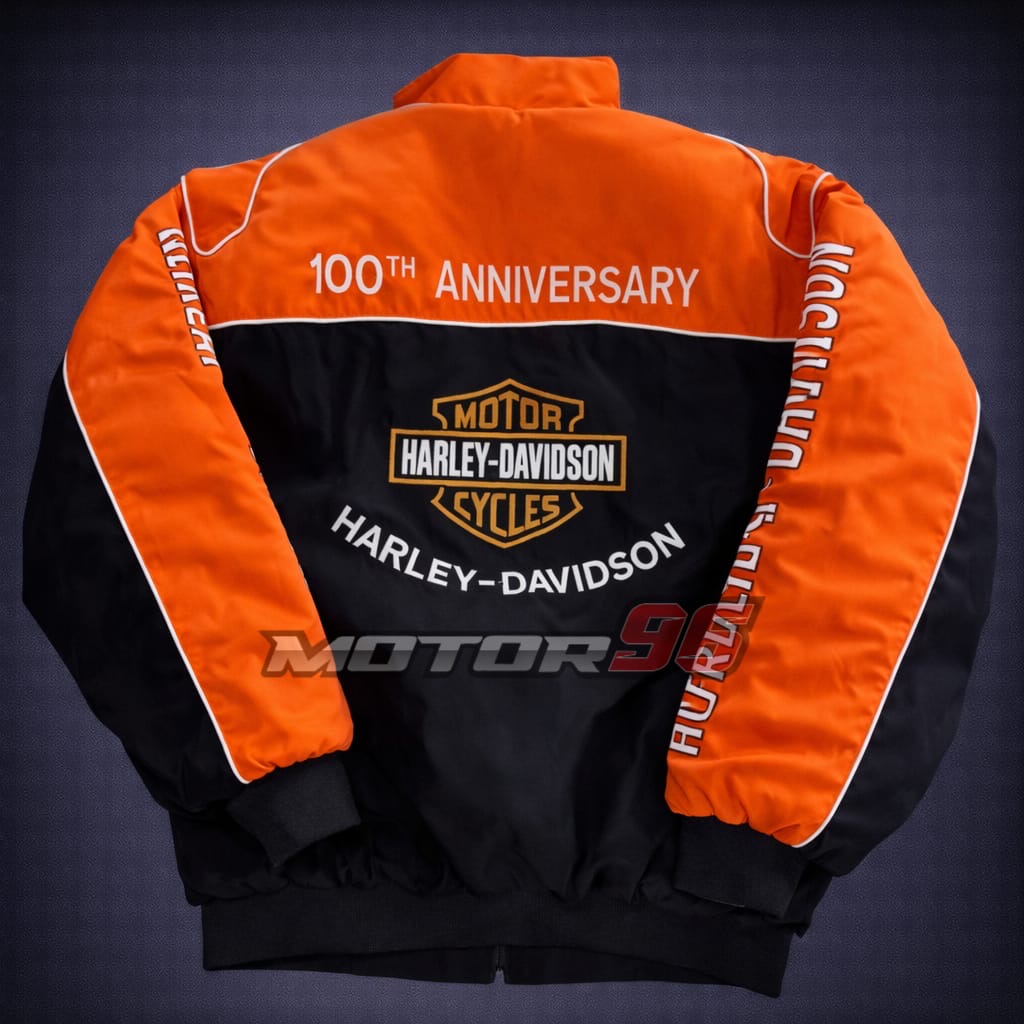 Chaqueta Harley-Davidson Racing – Edición Clásica Naranja & Negro