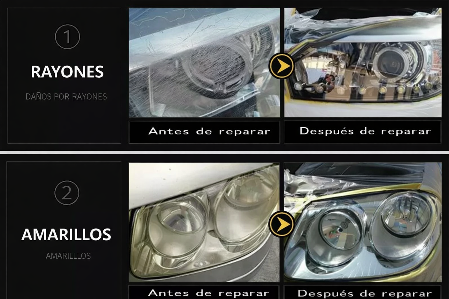 Kit de pulido para faros Renovador automático de faros Restauración de luces Limpieza del coche 300 ml