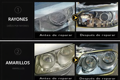 Kit de pulido para faros Renovador automático de faros Restauración de luces Limpieza del coche 300 ml