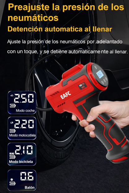 Bomba de aire inalámbrica para coche 150PSI Compresor eléctrico portátil Bomba inflador de neumáticos