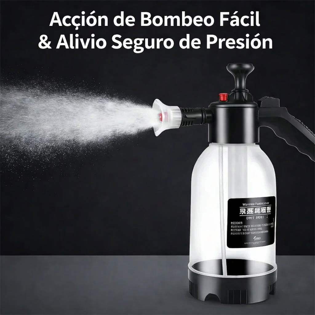 Bote pulverizador de espuma de 2 litros con válvula de alivio de presión para uso doméstico