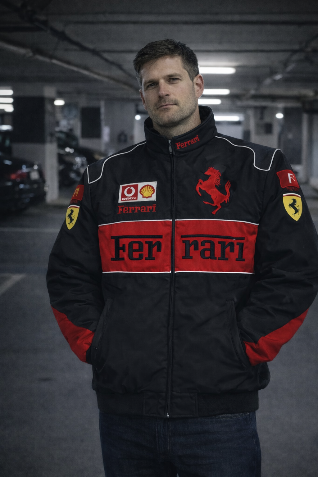 Chaqueta Ferrari Racing Black – Vodafone & Shell Edition
